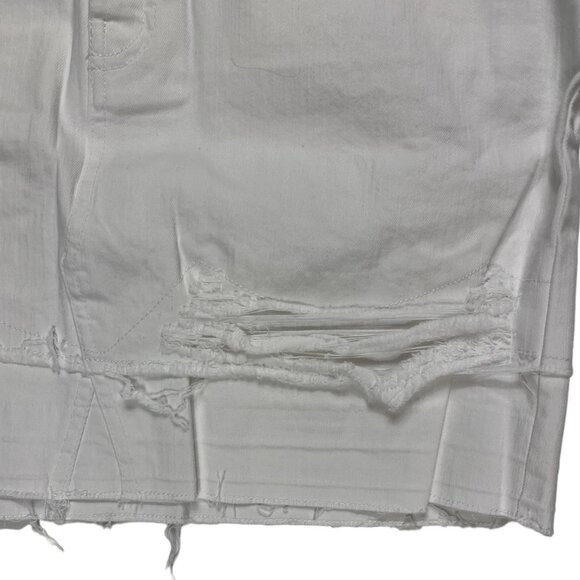 INC International Concepts Factory Distressed Raw Hem White Mini Skirt Size 6 - Picture 7 of 16